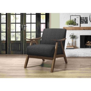 CAVINAS Polyester Accent Chair with Walnut Finish Wood Cushion Backrest,Upholstered Living Room Chairs,Reading Chairs for Living Room - 1 of 4
