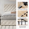 Modern Upholstered Bed Frame with Footboard, Adjustable Headboard, 4 Drawers Wooden and Slats Support - 4 of 4