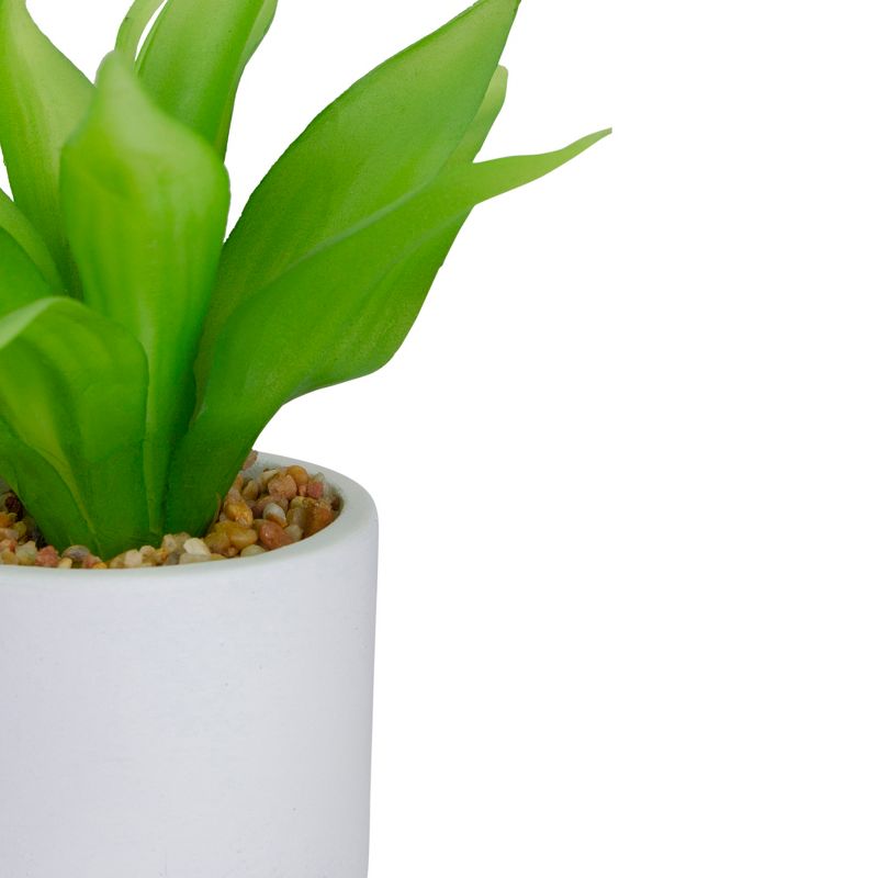 Northlight 8" Green Artificial Aloe Plant in a White Pot, 4 of 5