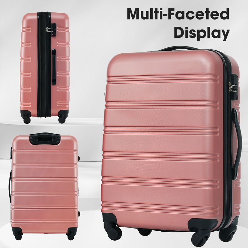 3 PCS Luggage Set, Hardside Spinner Suitcase with TSA Lock (20/24/28)-ModernLuxe, 4 of 8