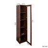 Runesay Brown Display Cabinet with Glass Doors, Curio Storage Cabinet with 5 Shelves, Bookcase with LED Lights - 2 of 4
