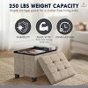 Ornavo Home Collapsible Rectangle Small Storage Ottoman with Legs - 12" x 16" x 12" - 3 of 4