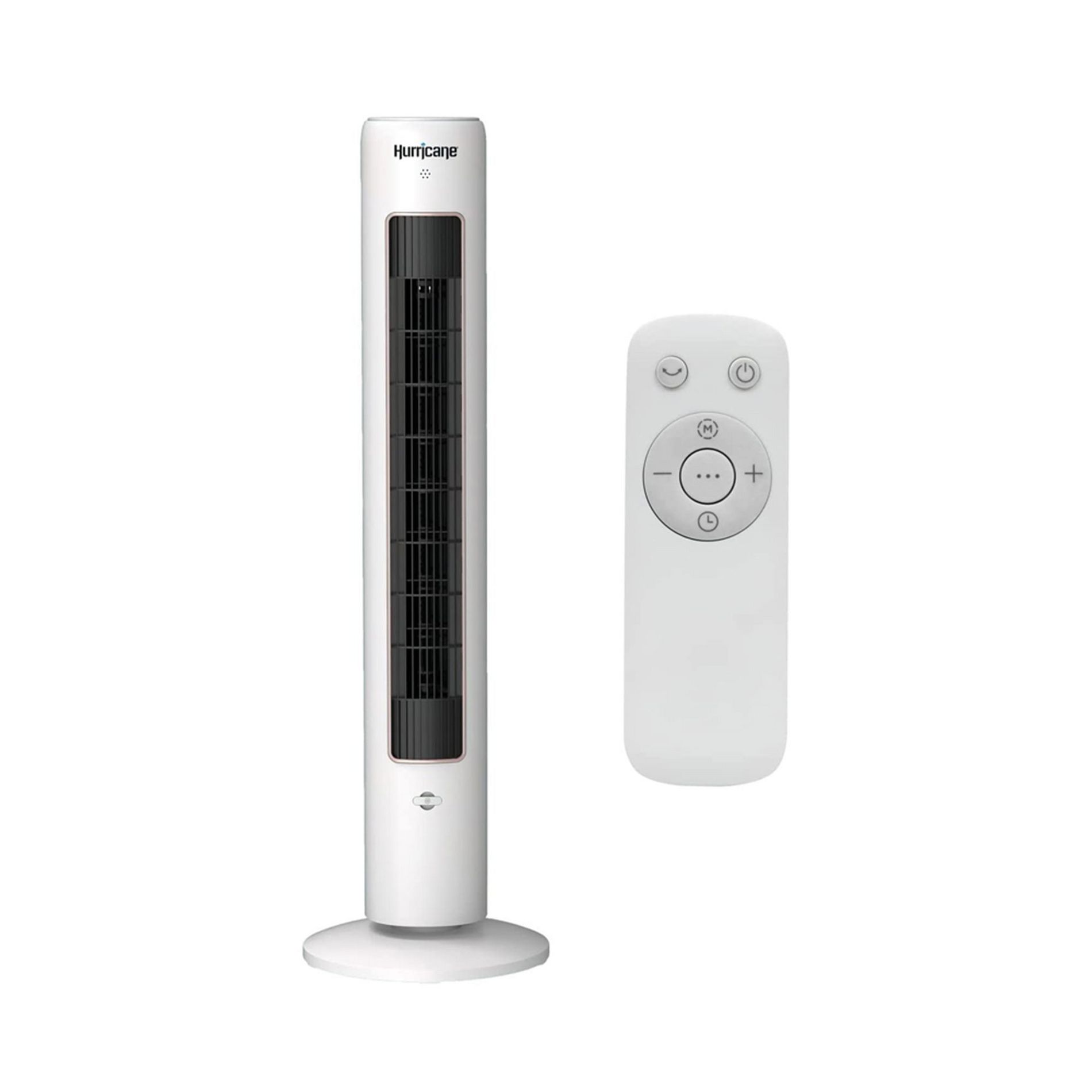 Hurricane Triple Action Indoor Tower Fan, 40 Inch Air Enhancing Electric Cooling Fan with Aromatherapy Diffuser and Remote Control, White