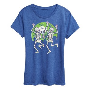 Women's - Instant Message - Dancing Skeletons Short Sleeve Graphic T-Shirt - 1 of 4