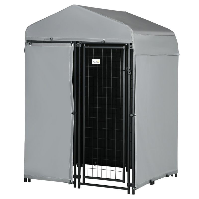 PawHut 4' x 4' x 6' Dog Playpen for Small & Medium Dogs with Removable Walls & Full Roof, Dog Kennel Outdoor Dog Exercise Pen, Dog Run Enclosure, 4 of 7