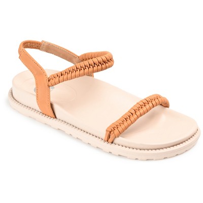 Journee Collection Womens Josee Multi Strap Flat Sandals Tan 8