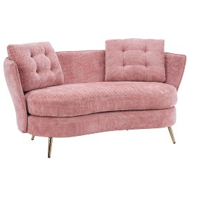 NicBex 64.2 Inch Polyester Loveseat Sofa,2-Seat Upholstered Sofa with Metal Legs  for Living Room,Small Space,Office,Apartment - 1 of 4