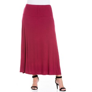 Plus Comfortable Fit Elastic Waist Maxi Skirt - 24seven Comfort Apparel™ - 1 of 4