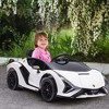 Aosom Lamborghini Licensed Kids Ride On Car, 12V Battery Powered Electric Sports Car Toy with Remote Control, Horn, Music, & Headlights - 2 of 4
