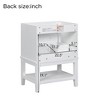 Gulches 24" Bathroom Vanity Base Only, White, Solid Wood Frame, Storage Cabinet with Drawer and Open Shelf - 3 of 4