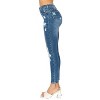Wax Jeans Women's Butt I Love You Push Up High Rise Ripped Skinny Denim Jeans - 2 of 3