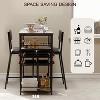 Garvee Dining Table Set for 2,Counter Height Table with 2 Upholstered Chairs and Storage Shelves, Bistro Table and Chairs Set of 2, Kitchen Table Set - 3 of 4