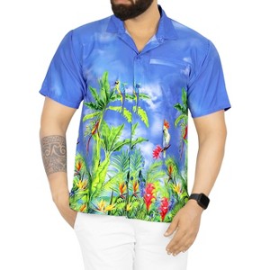 HAPPY BAY Men's Hawaiian Short Sleeve Button Down Shirt Mens Summer Shirts Casual Beach Vacation Hawaii Island Shirts for Men Funny - 1 of 4