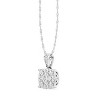 GILDED Lab Diamond (SI1-SI2 Clarity, F-G Color) and Sterling Silver Round & Pear Shape Pendant with 18 inch Cable Chain and Spring Ring Clasp - 2 of 4