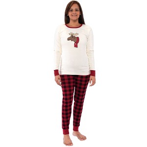 Touched by Nature Womens Holiday Pajamas, Moose - 1 of 3