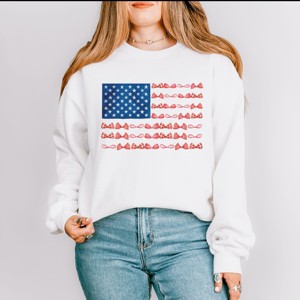 Simply Sage Market American Bow Flag Coquette Sweatshirt - 1 of 4