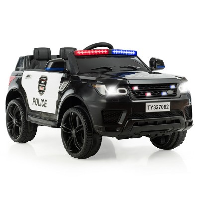 Costway Kids 12V Electric Ride On Car Police Car with Remote Control  BlackWhite