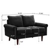 NicBex 52.76 Inch Modern Chenille Couch 2-Seater Sofa for Living Room,Bedroom,Apartment,Office,Black - 3 of 4