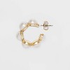 Mini Pearl Hoop Earrings - A New Day™ Gold: Nickel-Free Metal, Post Closure, 1.1" Length, Pearl Stone Type - 3 of 4