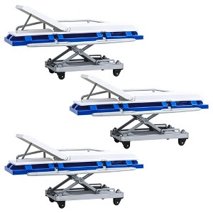 Set of 3 Blue and White Deluxe Moving Stretcher for WWE & AEW Wrestling Action Figures - 1 of 3