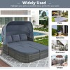 Patio Daybed Sunbed Set with Retractable Canopy & Wicker Conversation Furniture for Outdoor Lounging - 2 of 3