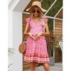 Coolmee Women Spring Summer Maternity Mini Dresses Casual V Neck Cap Sleeve Short Beach Dress - 3 of 4