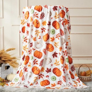 Lomsoe Christmas Throw Blanket, Cute Pumpkin Flannel Holiday Blankets Christmas Blanket Gifts, Home Decor Pumpkin Blanket. - 1 of 4