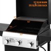 Karl Home 3 Burner Propane Gas Grill in Black with Foldable Side Tables and Portable Wheels for Outdoor Cooking Grillin - 4 of 4