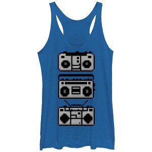 Women's Lost Gods Pixelated Boombox Racerback Tank Top - 1 of 3