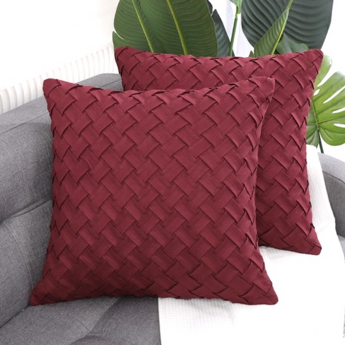 Piccocasa Zipper Closure Cushion Decorative Square Throw Pillow Covers 2  Pcs 18 X 18 Inch White : Target