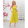 Clearlove Women's Casual Summer Midi Dress Spaghetti Strap Button Down Sleeveless A-Line Beach Swing Sundress - 3 of 4