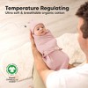 3-Pack Organic Baby Swaddle Sleep Sacks with Knot Hats, Newborn Baby Swaddles Wrap 0-3 Months, Ergonomic Wearable Blanket - 4 of 4