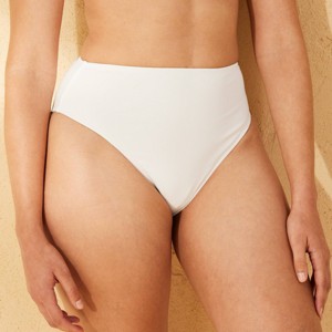 Women's Ribbed High Waist Cheeky Bikini Bottom - Shade & Shore™ - 1 of 4