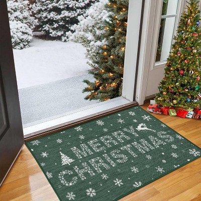 Christmas Door Mat for Front Door with Non-Slip Backing Durable Doormat for Entrance Matt