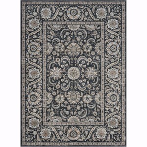 Acekool Vintage Floral Area Rug, Washable Low Pile Non Slip Soft Carpet for Living Room Bedroom Dining, Easy Care - 1 of 4