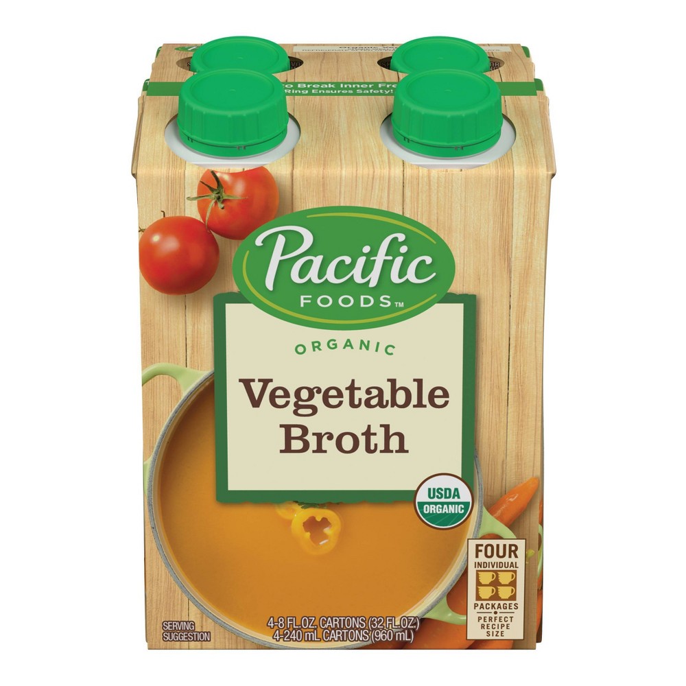 UPC 052603054140 product image for Pacific Foods Gluten Free Organic Vegetable Broth - 32 fl oz/4ct | upcitemdb.com