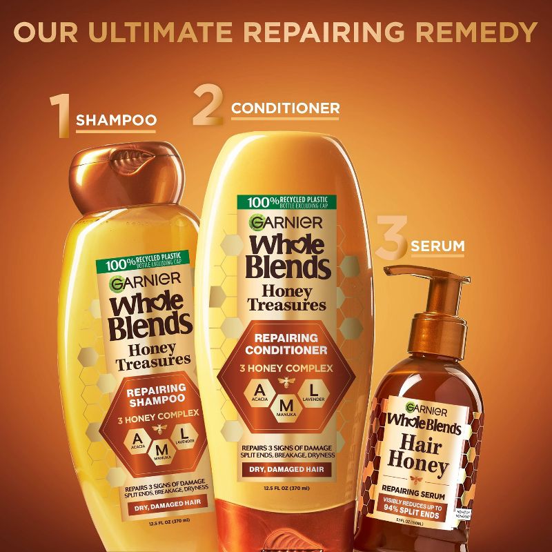 Garnier Whole Blends Honey Treasures Repairing Shampoo, 6 of 14
