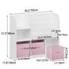 Ruvalino Decorative Bookshelf Kids Bookcase with Fabric Drawers for Bedroom Playroom Nursery, White Pink, 36.22"*11.81"*31.5" - 3 of 4