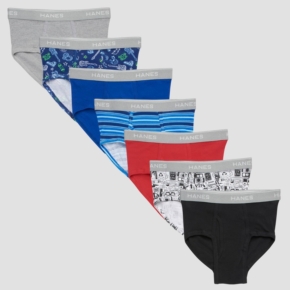 size medium Hanes Boys' 7pk Classic Briefs - Colors May Vary 