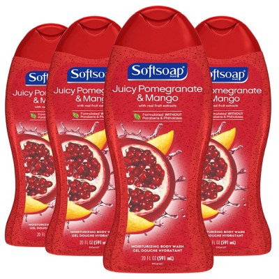 Softsoap Body Wash Pomegranate & Mango - 20 fl oz/4ct