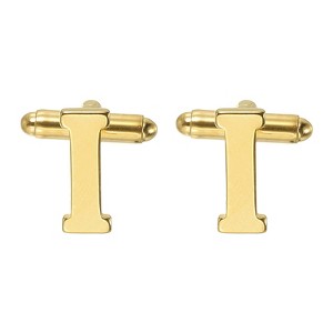 Unique Bargains Men Weddings Gift Classic Alphabet Cuff Links with Box 2 Pcs - 1 of 3