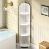 VECELO 3/4-Tier Corner Shelf Stand, Small Storage Organizer for Narrow Space, Toilet Paper Stand for Bathroom, White - 4 of 4