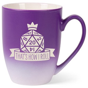 100 North Dice 10 Ounce Purple and White Two Toned Ombre, Comfortably Fits Your Hands, Ceramic Tea Coffee Cup Mug, That's How I Roll - 1 of 1