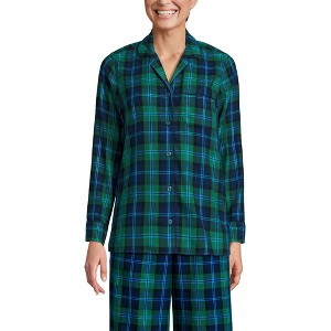 Lands' End Women's Long Sleeve Print Flannel Pajama Top - 1 of 3