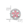Black Bow Jewelry Sterling Silver Enameled Stackable Small Pink Flower Slide, 12mm - 4 of 4