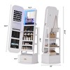 Fredees 360° Swivel Jewelry Cabinet with RGB Lights, Rotatable Full-Length Mirror with Jewelry Storage, Standing Armoire Organizer - 2 of 4