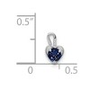 Black Bow Jewelry Sept Synthetic Sapphire 14k White Gold Heart Pendant Enhancer, 5mm - 4 of 4