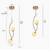LNC Cenlindes Modern Luxury Cluster Integrated LED Glass Chandelier/Kitcchen Island Light,Gold,6.5in/46.5in - 3 of 4