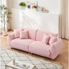 NicBex Teddy Fabric Loveseat Sofa Mid Century Modern Love Seat Couches with 4 throw pillows and hardware feet,Suitable for Bedroom,Living Room - 2 of 4