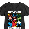 Girls' - Marvel - Be Your Own Hero Fitted Short Sleeve Graphic T-Shirt - 2 of 4